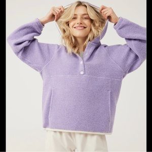 Outdoor Voices MegaFleece Snap Up Hoodie Purple Wool Snap Recycled Size Small